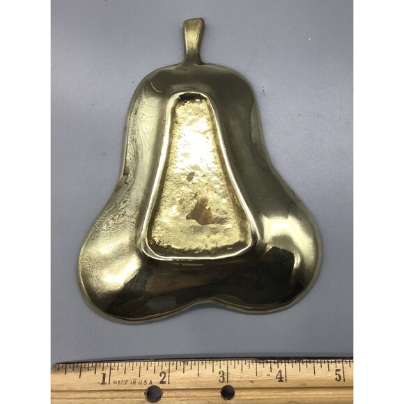 Polished Brass Pear Shaped Trinket Dish 6” - Picture 3 of 3
